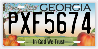 GA license plate PXF5674