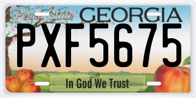 GA license plate PXF5675