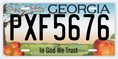 GA license plate PXF5676