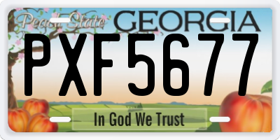 GA license plate PXF5677
