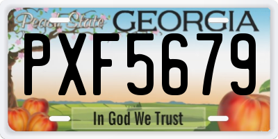 GA license plate PXF5679