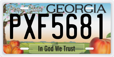 GA license plate PXF5681