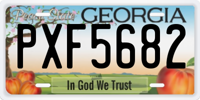 GA license plate PXF5682