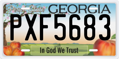 GA license plate PXF5683