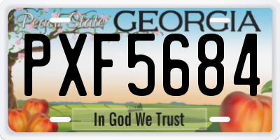 GA license plate PXF5684