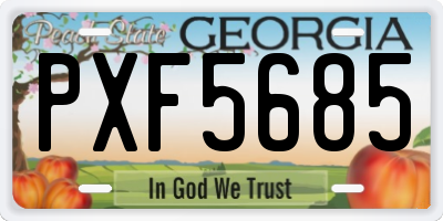 GA license plate PXF5685