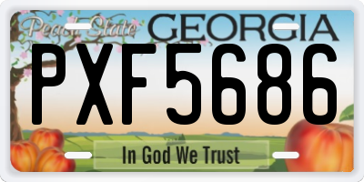 GA license plate PXF5686