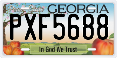 GA license plate PXF5688