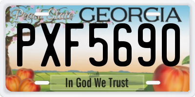 GA license plate PXF5690