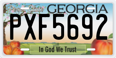 GA license plate PXF5692