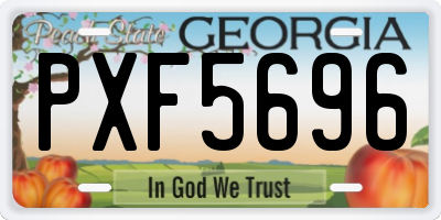 GA license plate PXF5696