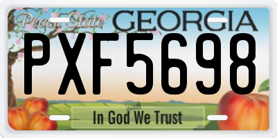 GA license plate PXF5698