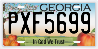 GA license plate PXF5699