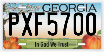 GA license plate PXF5700