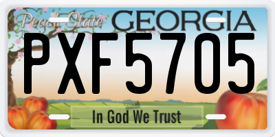 GA license plate PXF5705