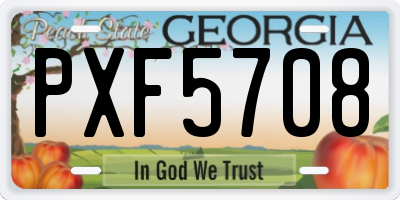 GA license plate PXF5708