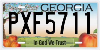 GA license plate PXF5711