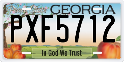 GA license plate PXF5712