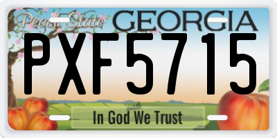 GA license plate PXF5715