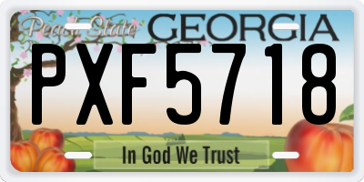 GA license plate PXF5718