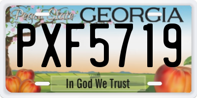 GA license plate PXF5719