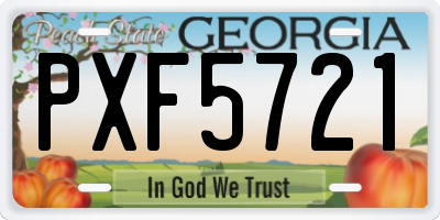 GA license plate PXF5721