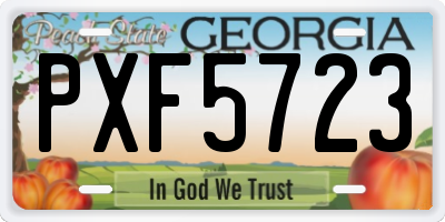 GA license plate PXF5723