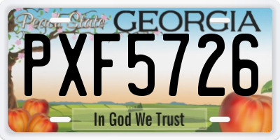GA license plate PXF5726