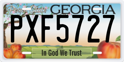 GA license plate PXF5727