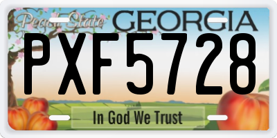 GA license plate PXF5728