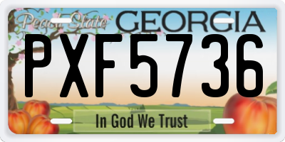 GA license plate PXF5736