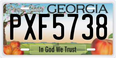 GA license plate PXF5738