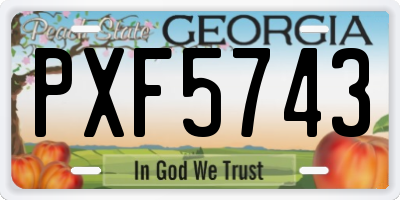 GA license plate PXF5743
