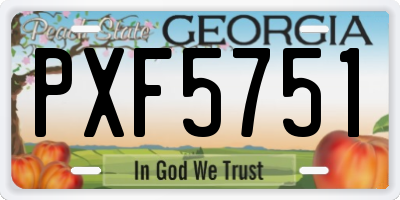 GA license plate PXF5751