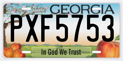 GA license plate PXF5753