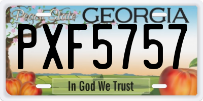 GA license plate PXF5757