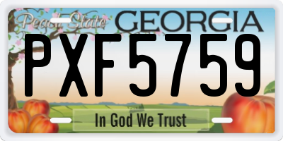 GA license plate PXF5759