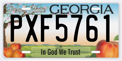 GA license plate PXF5761