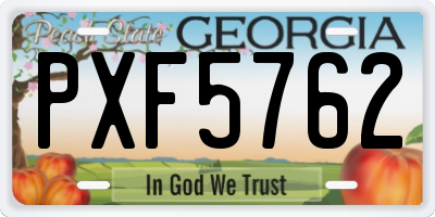 GA license plate PXF5762