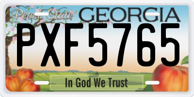 GA license plate PXF5765