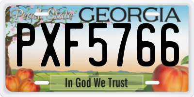 GA license plate PXF5766