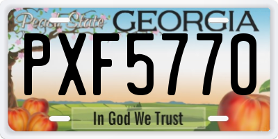 GA license plate PXF5770