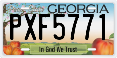 GA license plate PXF5771
