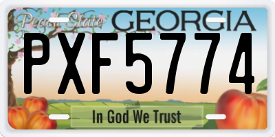 GA license plate PXF5774