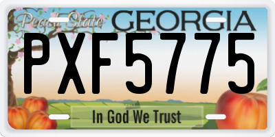 GA license plate PXF5775