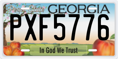 GA license plate PXF5776