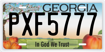 GA license plate PXF5777