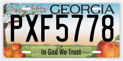 GA license plate PXF5778