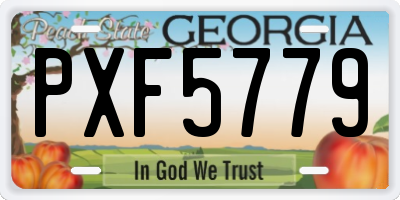 GA license plate PXF5779