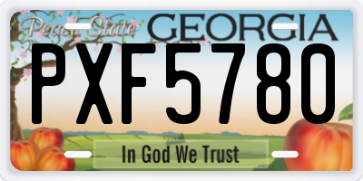 GA license plate PXF5780